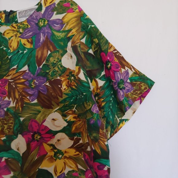 Pat Argent Collection 100% Silk hawaiin print midi short sleeve size 10 - Picture 4 of 12